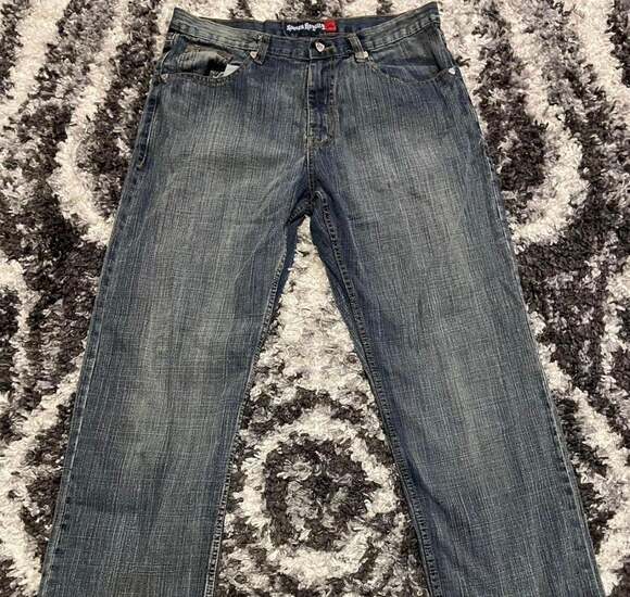 Vintage Koman Royalty Y2K Baggy Embroidered Jeans 36x32 - Picture 2 of 6